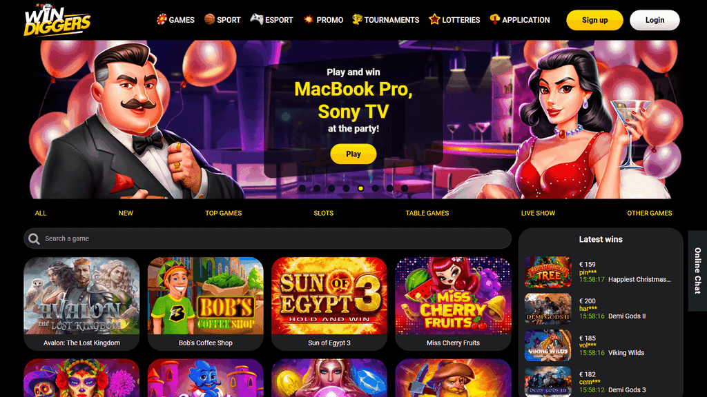 Win Diggers Online Casino Top Gamings